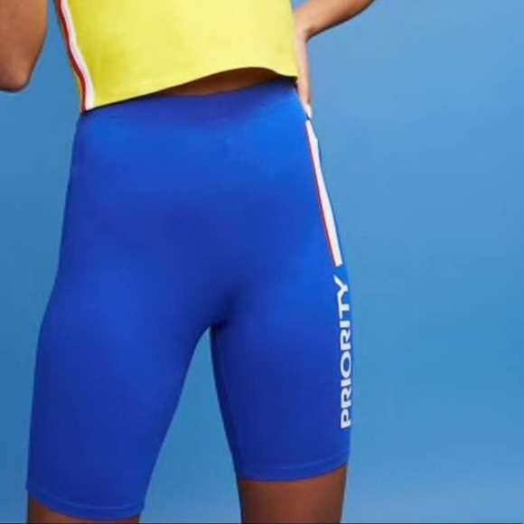 USPS X Forever 21 Blue Postal Priority Mail Biker Shorts Size 1X - Picture 6 of 11